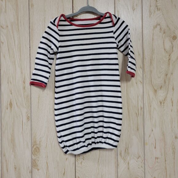 Nautica Black and White Stripe Baby Sleeping Gown 3-6M - Picture 1 of 3